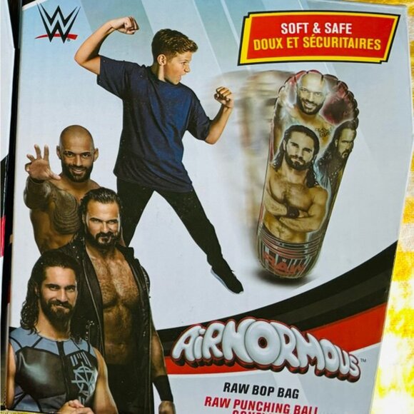 Bundle of 2 WWE AIRNORMOUS INFLATABLE SMACKDOWN BOP PUNCHING BAG/GIANT FISTS NEW - Picture 4 of 5